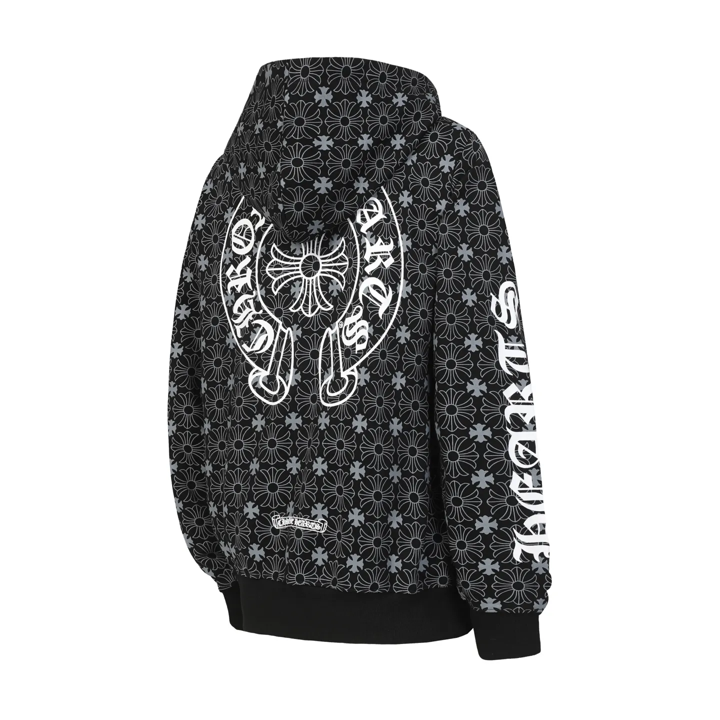 P300 cross-border model, please do not place an order if you are pursuing quality - Chrome Hearts/Chrome Hearts Sanskrit Dark Pattern Horseshoe Sanskrit Cross ✝️ Printed Zipper Sweater Cardigan Jacket - High weight, high density and high quality. The wool is soft, delicate and skin-friendly. It feels soft and silky. It has excellent warmth and skin-friendly properties. - Custom-woven and custom-dyed, no color difference. No matter the fabric or workmanship details, it beats the ordinary version on the market. - Hardware zipper accessories are all customized and full of details. -Colour: Black White Blue -Size: S M L XL